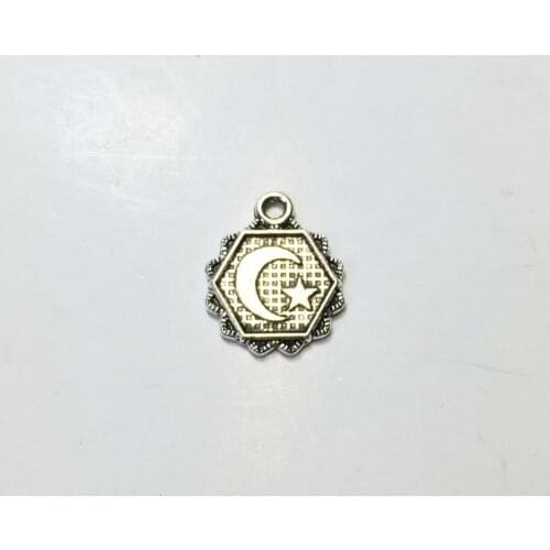 Eruifa 20pcs Zinc alloy 15mm Moon Star Coin Wholesales necklace,earring bracelet jewelry DIY handmade