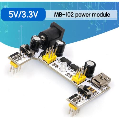 MB102 Mini USB Interface Breadboard Power Supply Module MB-102 Module For Arduino White DC 7-12V 2 Channel Board