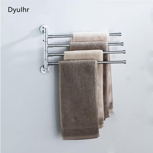 Metal towel rack rotating towel rack 2/3/4 bar bathroom kitchen wall-mounted towel rack polishing rack DyuIhr