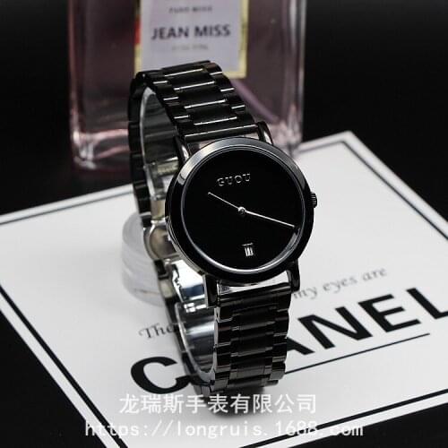 Fashon Guou Luxury Top Brand Quartz Watches Full stainless steel Black Calendar WristWatch Casual Relogio Masculino Modern Homme