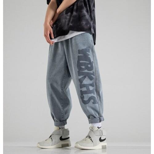 Jeans Men 2021 Autumn Hip Hop Harem Pants Baggy Wide Leg Jeans for Men Women Streetwear trousers Straight