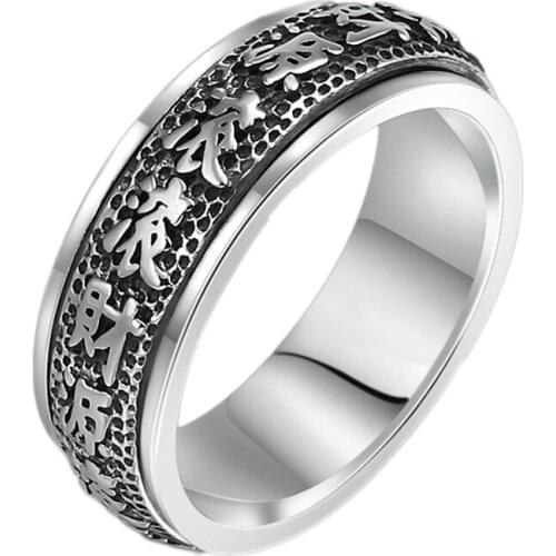 BOCAI New 2021 Trend Real S925 Sterling Silver Jewelry Retro Personality and Popular Rich in Wealth Good Work Moves Man Ring