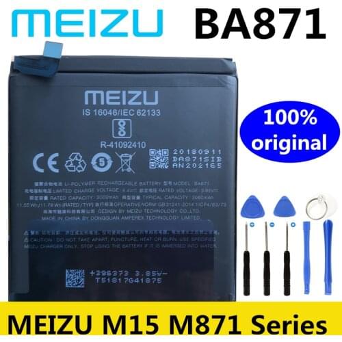 Meizu New Original 3060mAh BA871 Battery For MEIZU M15 M871 Series Smartphone Battery