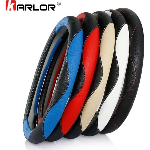 38cm PU Leather Car Steering Wheel Cover For Ford Focus BMW Volkswagen Toyota Mercedes Renault KIA Skoda Opel Peugeot Mazda Audi