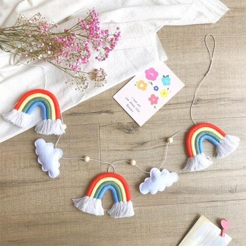 Handmade Home Hanging Craft Cloud Rainbow Wind Chimes Gift Dreamcatcher Ornament Car Hanging Bedroom Decoration Atrapasueños