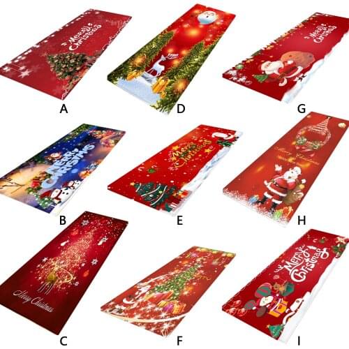 Merry Christmas Doormat Flannel Non-Slip Safety Indoor Floor Door Mat Pad Rug Carpet for Home Rooms Xmas Party Decor 16x47in