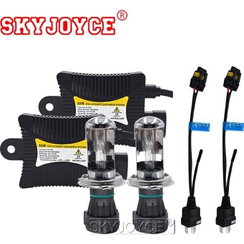 SKYJOYCE 55W H4-3 BiXenon Bulbs 12V 3000K 4300K 5000K 6000K 8000K 10000K Auto Car HID Xenon Headlight Kit With DC Slim Ballast