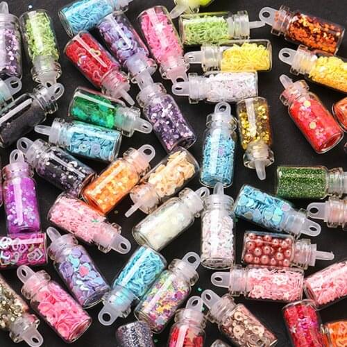 Mixed 48 Bottles/set Beads Sequins Glitter Assorted Resin Art Supplies 24 Pcs Large Gram New Jewelry Findings Resin Jewelry DIY