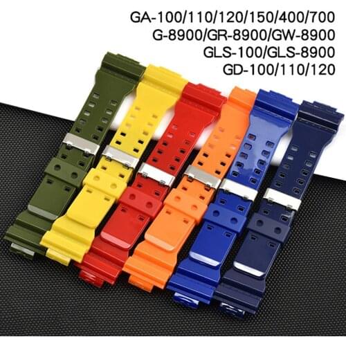 Resin Watch Strap for Casio G-Shock GA-100/110/120/150/200/300/400/700 GD-100/110/120 G-8900 GW-8900 GLS-100 PU Band Bracelet