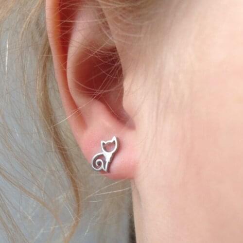 Starose 1pc Silver Color Cat Helix Earrings Tragus Cartilage Piercing Studs Ear Piercing Oreja Daith Cartilage Earring Jewelry