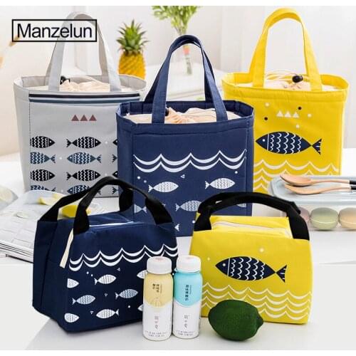Cartoon Fish Storage Bag Lunch Bag Keep Fresh Insulation Cold Bales Thermal Bag Waterproof Oxford Picnic Box Oraganizer Handbag
