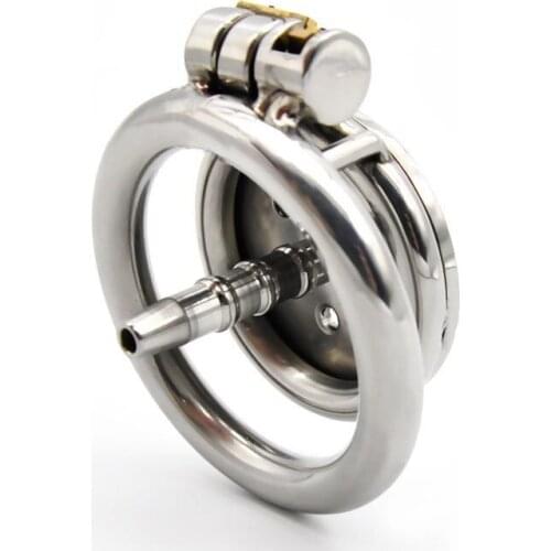 Super Min Male Chastity Cage Stainless Steel Chastity Device With Catheter Plug Penis Lock Cock Ring Sex Toys For Men Cock Cage
