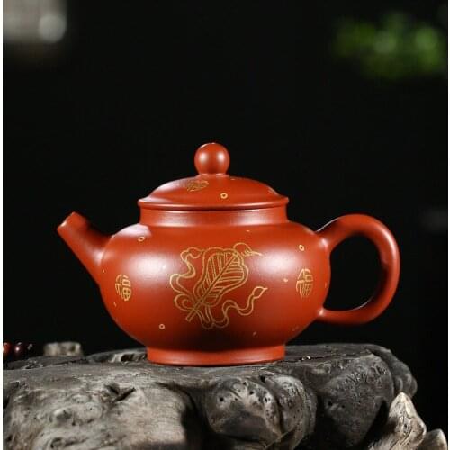 Yixing are recommended by Xia Tao all hand dahongpao paint Duo ceramic tea-pot travel tea set gift
