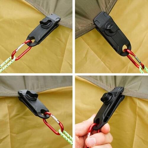 Tent Clip Outdoor Camping Canopy Tarpaulin Tent Clip Adjustable Windproof Awning Hook Clamp Tent Buckle Accessories