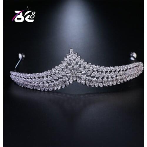Be 8 2018 New Fashion Luxury Crystal Bridal Crowns and Tiaras CZ Diadem for Women Bride Wedding Hair Accessories H075
