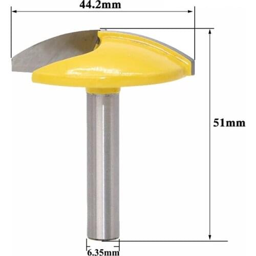 1PC 1/4" 6.35mm Shank Small Bowl Flat Bottom Knife Milling Cutter 1-3/4" Wide Door Knife Woodworking Cutters MC01032