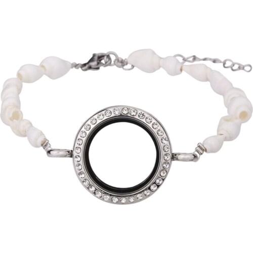 1 Pc Good Quality DIY Magnetic Glass Locket Conch Bracelet