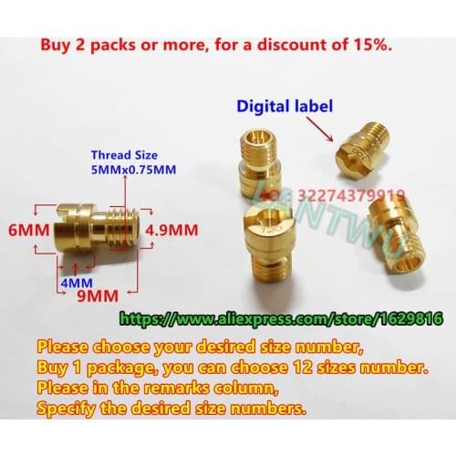 12 pcs/pack)Motorcycle Mikuni carb N102/221 Main Jet for Bandit 74A250 Virago XV400 Vmax1200 YFM660 LT-A50 injectors Nozzle