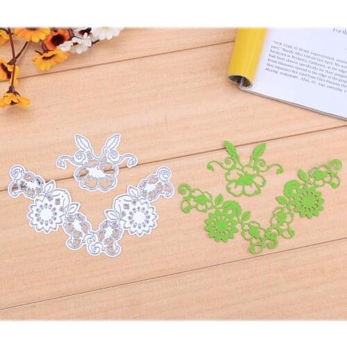 2 PCS Beautiful Flower Lace Metal Cutting Dies For DIY Scrapbooking Photo Album Paper Cards Decorative Crafts Embossing Die Cuts