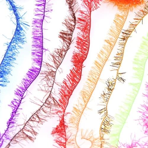 2pack 10mm Egg Salmon Trout Fly Tying Material Fly Tying Crystal Flash Chenile Hackle Flasher for Streamer FL Green Pink