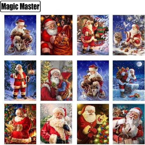 5D Diamond Painting Santa Claus Diamond Mosaic Christmas Diamond Embroidery Winter DIY Full Square Cross Stitch Home Decor