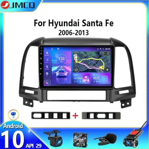 JMCQ Android 9.0 Car Radio Multimedia Video Player For Hyundai Santa Fe 2006-2012 Multimedia Audio Player GPS 2 Din Split Screen