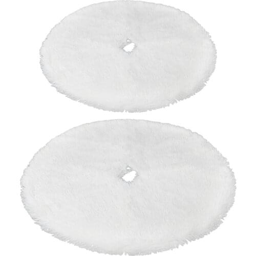 White Christmas Tree Skirt Plush Faux Fur Carpet Xmas Floor Mat Ornaments Wedding Birthday New Year Christmas Tree Decor