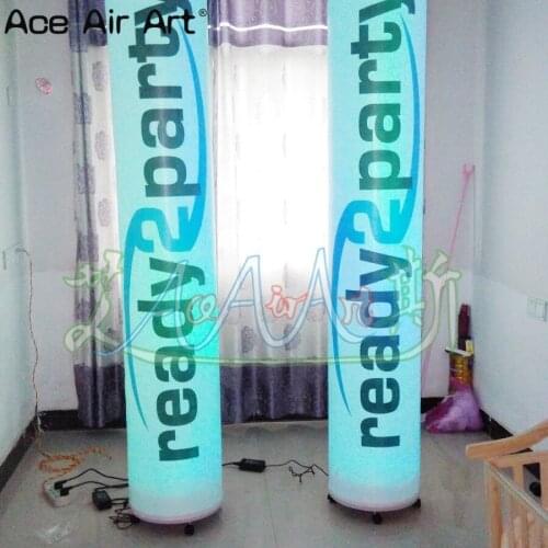 Free shipping Coloruful RGB Lighting Inflatable Column with Logo for Advertising Event in Night for Switzerland