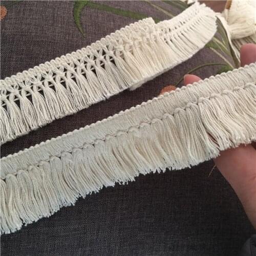 5yard Cotton beige tassels lace l fashion popular sweater skirt clothing lace accessories