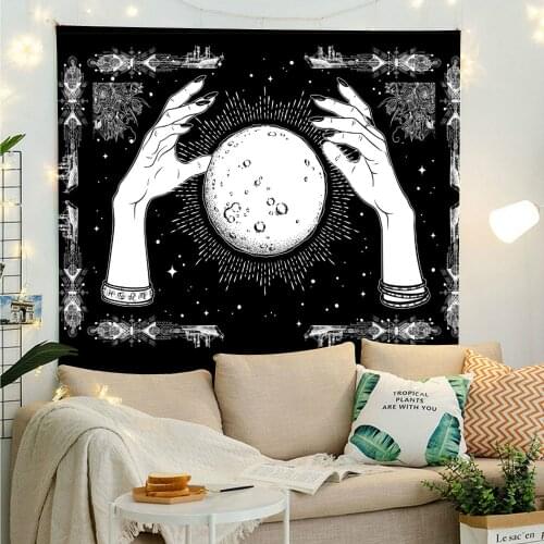 Cilected Sun Moon Tapestry Wall Hanging Bohemian Home Wall Cloth Art Hanging Painting Decor Thin Beach Towel Yoga Mat Blanket
