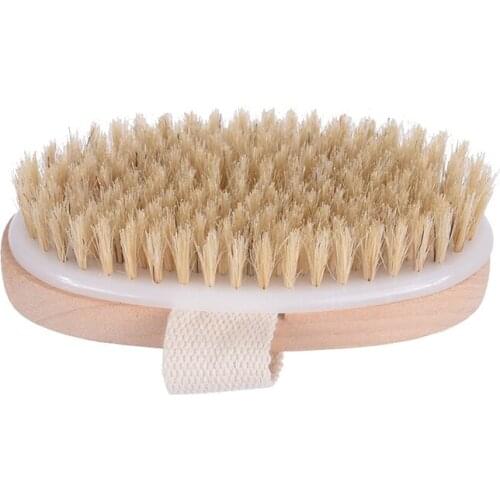 Wooden Natural Bristle Body Brush Shower Massage Exfoliating Brush Skin Cleaning Bath Brushes Scrubbers