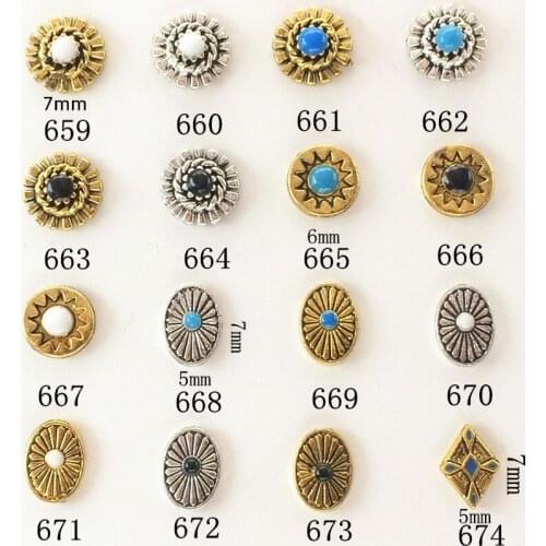 20pcs/pack Japan Alloy Nail Art Retro Painting Oil Sun Rhombus Oval Round Metal Accessories for Phototherapy Nail Sticker DIY