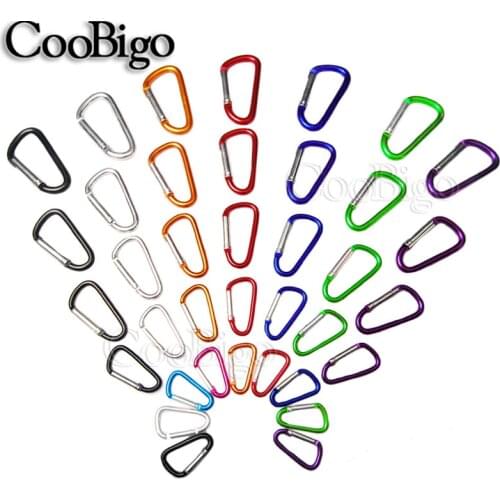 Aluminum Mini Carabiner Hook Clip D Ring Spring Snap Climbing Button Keychain Backpack Water Bottle Buckle Parts Multicolor 5pcs