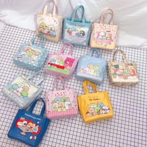 LISM Sumikko Gurashi 88414 Anime Portable Lunch Bags Cartoon Picnic Bag Food Handbag Storage Girls Gifts