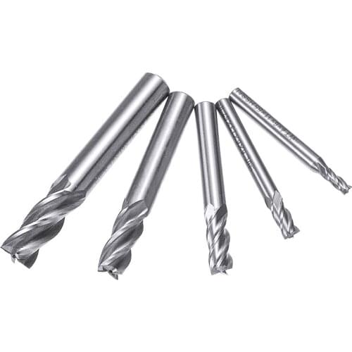 5Pcs End Mill Cutter Set 4 Flute HSS Straight Shank Milling Cutter Tools Set 4/6/8/10/12mm For Machine Tools Milling Tools