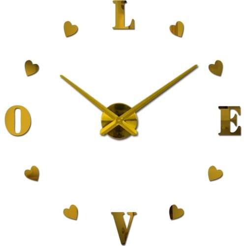 Wall stickers mirror effect Hot selling study home decoration Modern style still life new fashion diy quartz wall clock