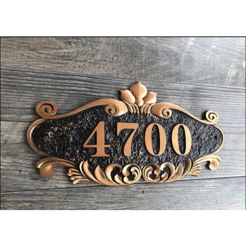 Gate Number Custom-made Apartment Villa door plate House Number European style Door Sign,plates Any Letters, Symbols Hotel