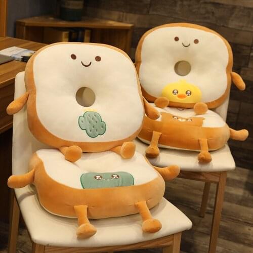 New Funny Sliced Bread Plush Pillow Toy Food Toast Soft Stuffed Doll Snack Decoration Backrest Chair Cushion Kids Girls Present