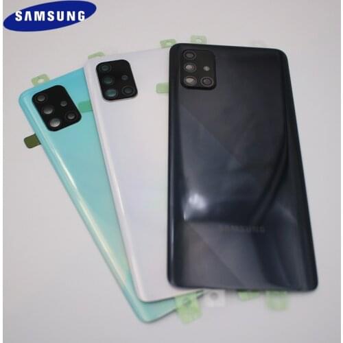 Original Samsung Battery Back Cover Rear Door Housing Panel Phone Replacement For Galaxy A71 A715 5G SM-A7160 With Camera Lens