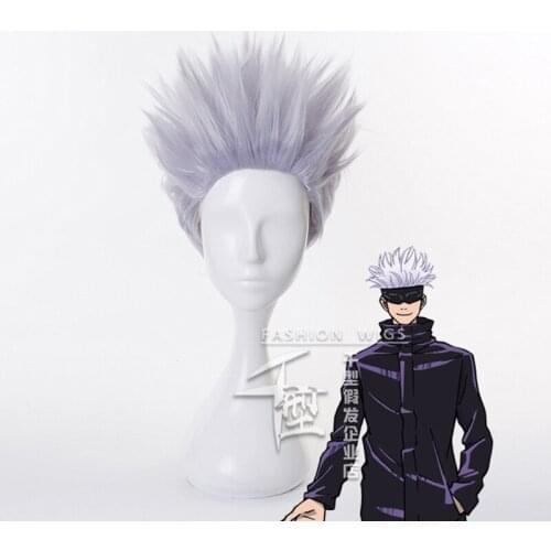 Anime Jujutsu Kaisen Gojo Satoru Wig Cosplay Costume Heat Resistant Synthetic Hair Men Women Wigs