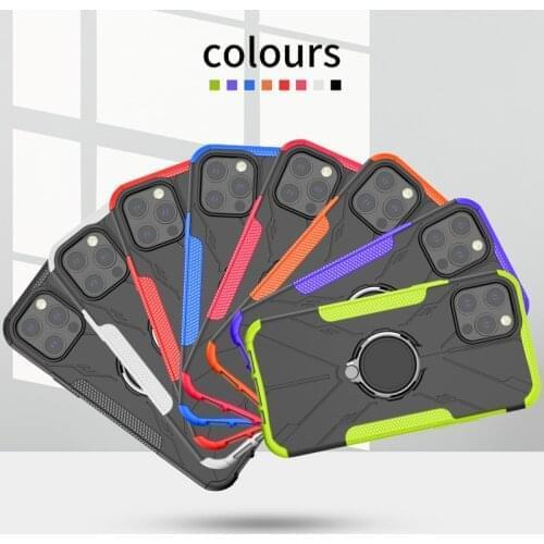 Shockproof Armor Case for iPhone 12 Pro Max/12 Mini/12/12Pro Ring Stand Back Cover for iPhone 11 Pro Max/XS/XR