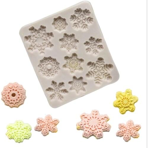 Christmas Snowflake Pattern Silicone Mold Chocolate Gumpaste Cake Baking Non-Stick Heat-Resistant Kitchen Handmade Tool M2750