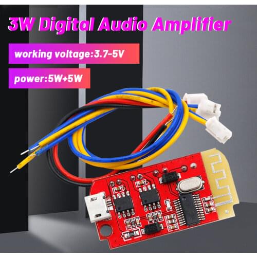 CT14 Micro 4.2 Stereo Bluetooth Power Amplifier Board Module 5VF 5W+5W Mini with Charging Port for Refitting Idle Sound Box