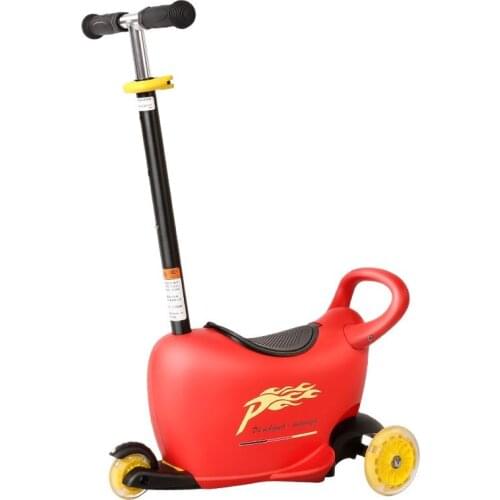 Pouch childrens tricycle folding multi-purpose cart pedal flash baby slide car 3-5 years old