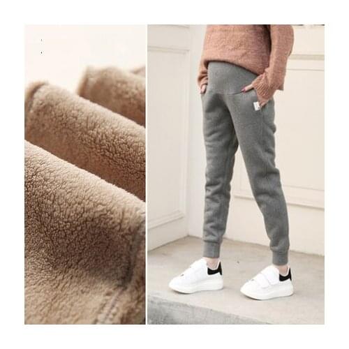 Loose Maternity Solid Sports Pants For Pregnant Women Clothes Cotton Hallen Velvet Pants Pregnancy Autumn Winter Casual Clothing
