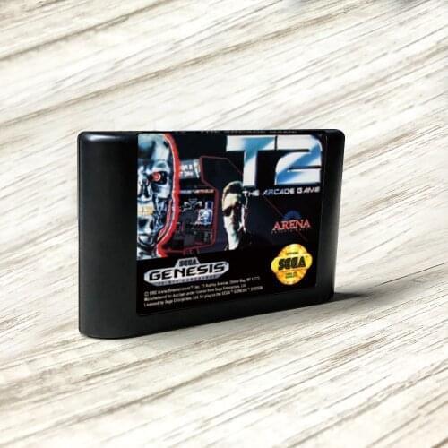T2 The Arcade Game - USA Label Flashkit MD Electroless Gold PCB Card for Sega Genesis Megadrive Video Game Console
