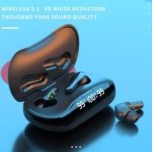 TWS210 Bluetooth 5.1 Wireless Headset Earphone Waterproof Heavy Bass In-Ear Earbuds Gaming Headset Headphones Bluetooth Earphone