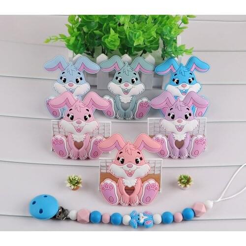 Kovic 1 Pcs Cartoon Rabbit Silicone Teether Food Grade Breastfeeding Oral Care Baby Comforting Toys Healthy BPA-Free