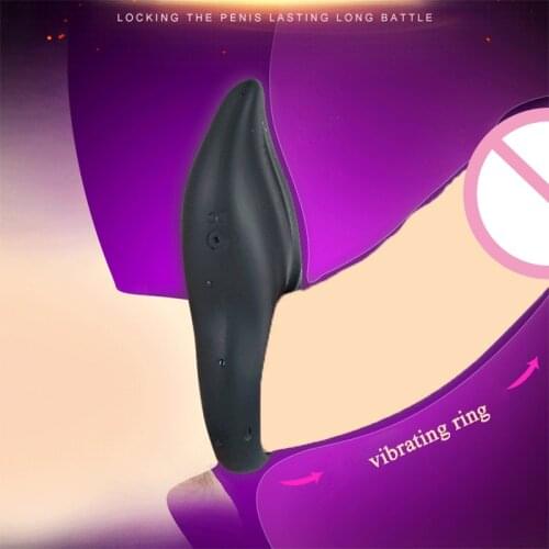 10 Frequence Vibrating Cock Ring Silicone Penis Ring Vibrator Male Penis Massage Sex Toys For Men Time Delay Scrotum Stretcher