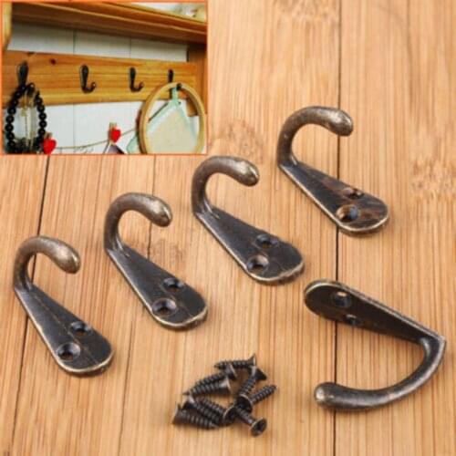 10PCS Cloth Hook Hangers Vintage Bronze Wall Hook Rustic Key Hat Rustic Wall Hanging Coat Hooks Hooks Robe Bag Hanger I4L4